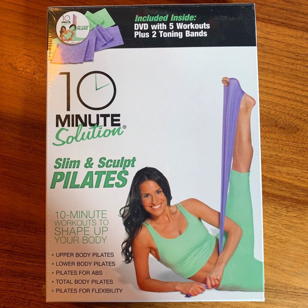 10 Minute Solution Slim & Sculpt Pilates DVD w/ Toning Bands - NWT